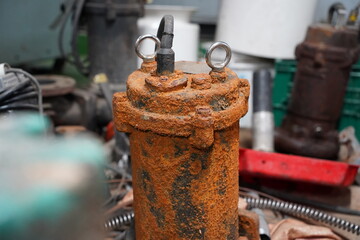 Corroded old pump left unattended