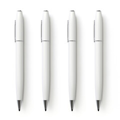 Fototapeta premium Realistic image of three white pens on a white background created with Generative Ai