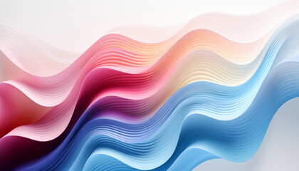 Obraz premium Utilize generative design to depict waves or ripples of different colored powders flowing across the frame, creating a visually appealing and harmonious pattern against the white background