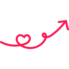 Fototapeta na wymiar Valentine Doodle Arrow
