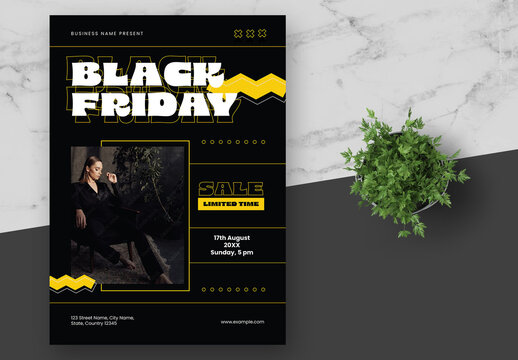 Black Yellow Black Friday Flyer