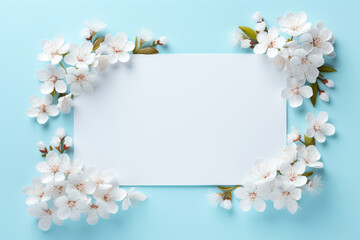 spring banner,a white sheet of paper with place for text with twigs of white cherry blossoms lying in corners,on a textured background,a spring banner,a design concept for spring marketing materials