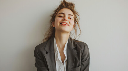 Confident and successful woman,Woman's day banner, happy lifestyle 