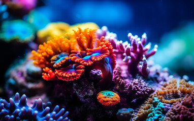 Obraz premium Brightly colored coral,created with Generative AI tecnology.