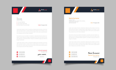 Obraz na płótnie Canvas Red And Yellow Modern Business Letterhead Simple clean Template Design