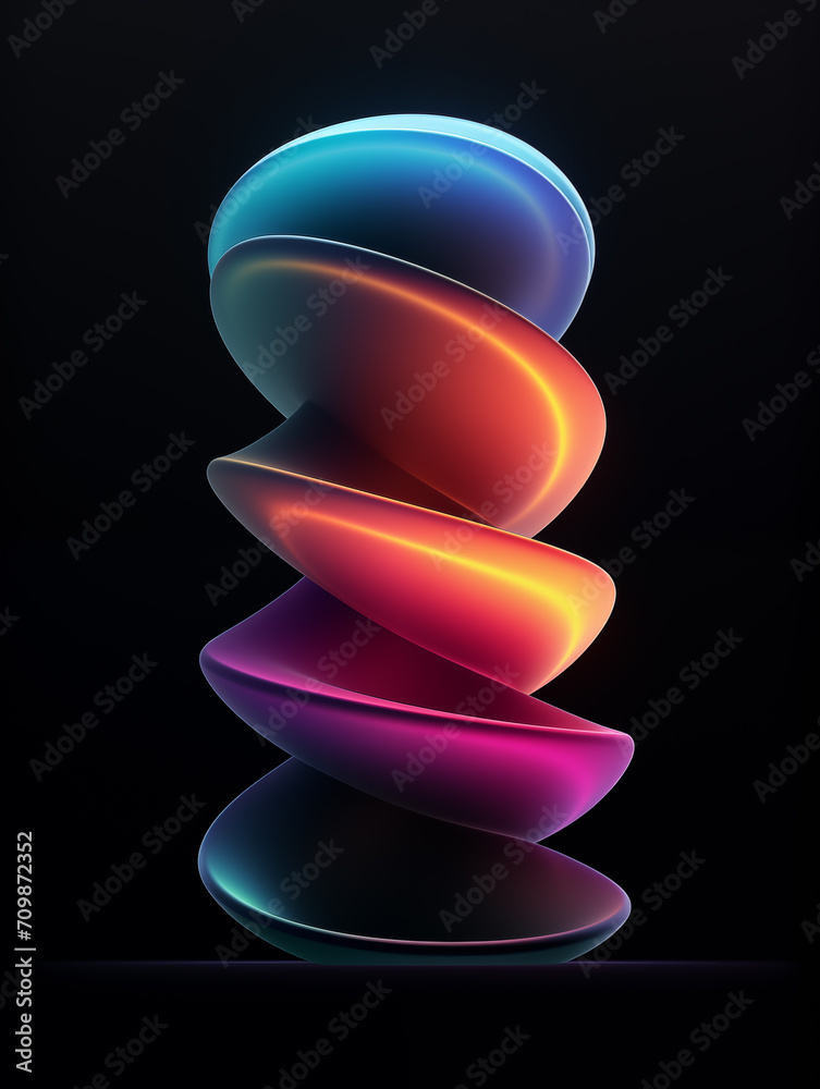 Wall mural neon color abstract spiral background,created with generative ai tecnology.