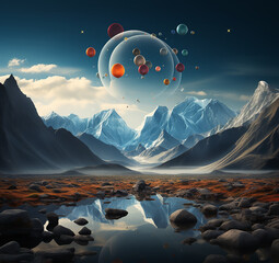  Abstrakte Formen, Futuristisches Design, Farbige Muster, Wellenmuster