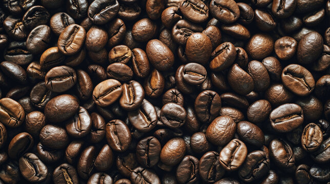 Close-up, high-quality image of densely packed, roasted coffee beans that highlight their texture and color.
