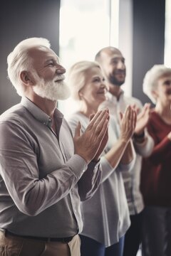 Shot Of A Group Of People Applauding Together