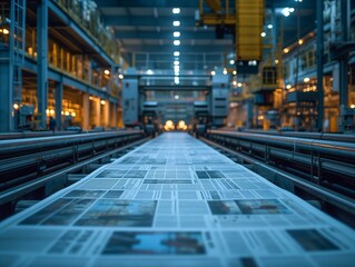 Evening Shift at the Newspaper Printing Line