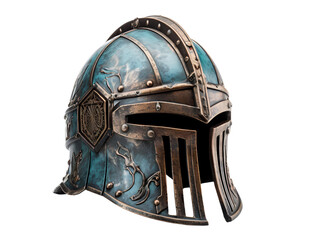 Antique Metal Helmet, isolated on a transparent or white background