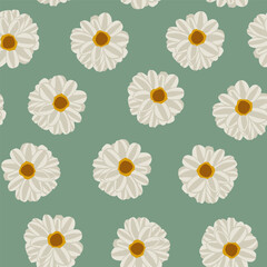 Vector isolated illustration of pattern with white flowers.