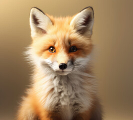 Close-Up of Small Fox With Blue Eyes