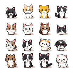 Fototapeta premium Minimalistic_2D_arts_for_stickers_with_a_white_backgroun