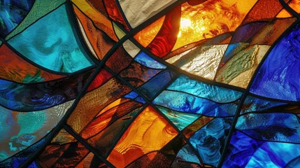 Photo sur Plexiglas Coloré Stained glass window background with colorful 