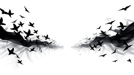 Flock of Birds Flying Through the Air, Natures Aerial Symphony