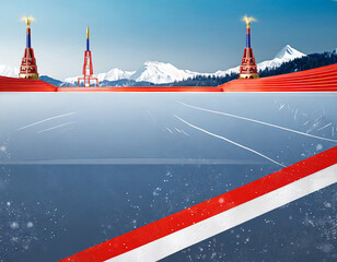 Banner design with empty space for text. Inpired by Beijing 2022 Olympic winter games. - obrazy, fototapety, plakaty
