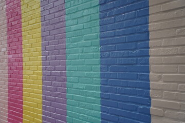 Brick wall made of various colors