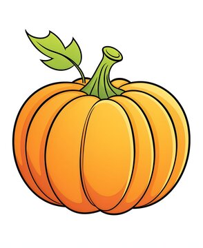 Illustration. Pumpkin as a dish of thanksgiving for the harvest, picture on a white isolated background.