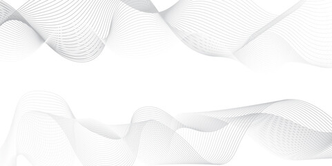 Abstract grey wavy lines Digital frequency track equalizer background. Curved wave smooth stripe seamless pattern. Wave lines created using blend tool. graphic design template banner business wave.