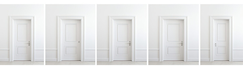 A White Room With a Row of Doors, Simple, Informative, and Straightforward Image