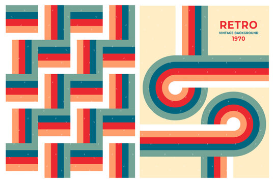 1970s style retro vintage background with geometric shapes - a classic vector design reminiscent of old-school wallpapers and posters