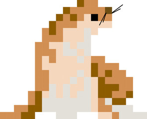 Obraz premium Seal cartoon icon in pixel style
