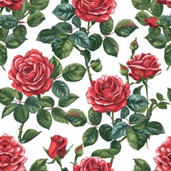 roses, Vector, Seamless Template --tile --v 6 Job ID: 236db26c-0842-4fbf-a60d-21c3fd9cd606