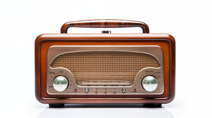 Photograph vintage radio isolated on white