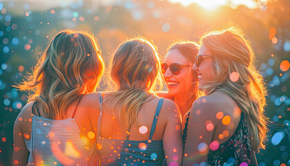 Group of smiling friends, National Common Courtesy Day celebration, February, people concept, generative ai