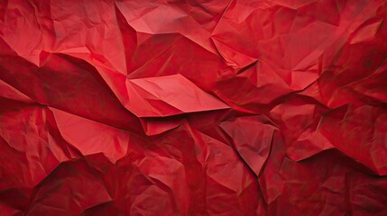 Red paper crumpled texture background. Blank red paper banner - obrazy, fototapety, plakaty