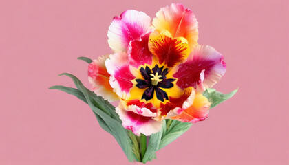 Darling tulip pattern bright red flower with white edges, blur