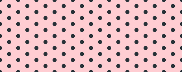 Small polka dot seamless pattern background. pink and black dot texture