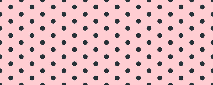 Small polka dot seamless pattern background. pink and black dot texture