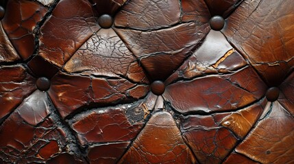 Close up crack broken leather sofa