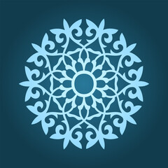 Vintage ornate linear ornaments in Kazakh traditional style. Asian floral designs. Abstract Asian elements of the national pattern of the ancient nomads of the Kyrgyz, Mongols, Kazakhs, Tatars.