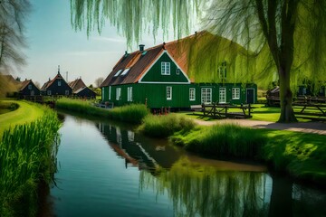Fototapeta premium house on the river