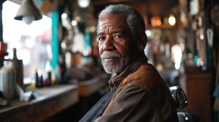 Obraz premium Portrait of proud barbershop owner in his shop