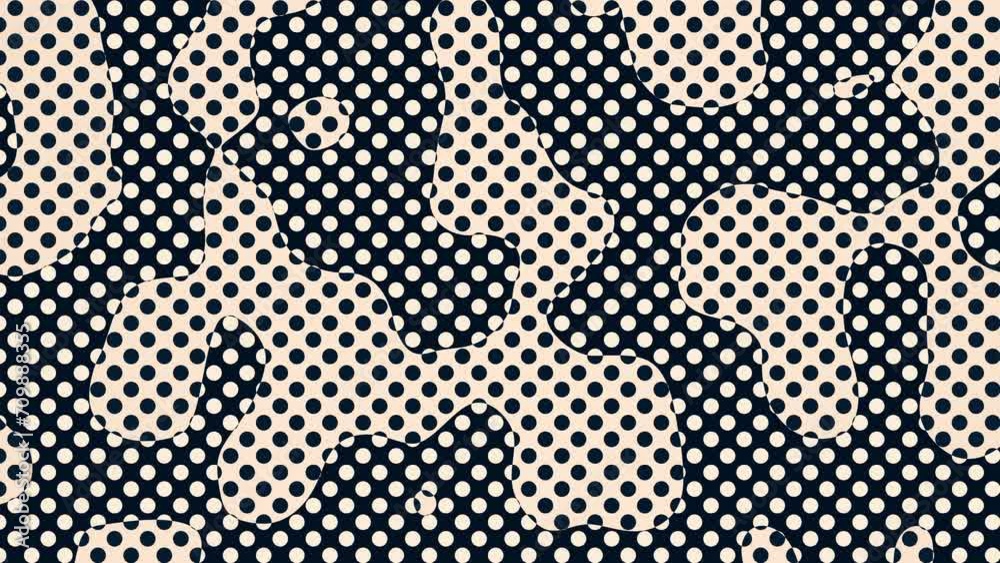 Poster abstract background digital dot loop. 4k looping footage. cartoon abstract polka dots collage style