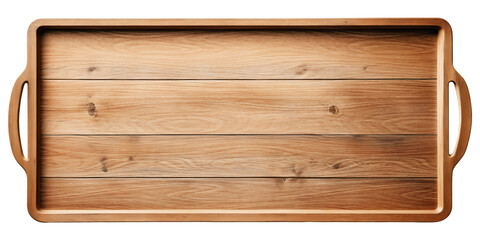extra long wooden tray isolated on transparent background