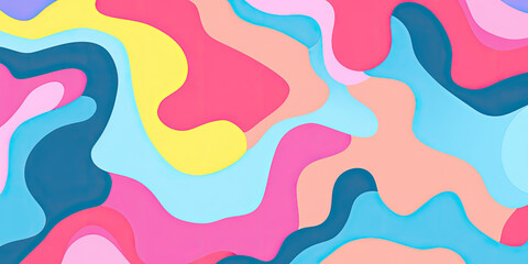Colorful Abstract Background With Wavy Shapes