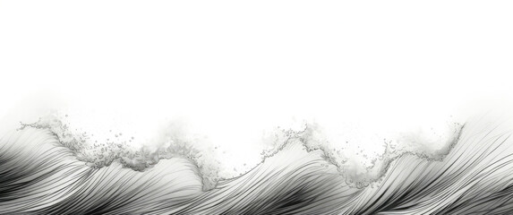 Obraz premium A Black and White Photo of a Majestic Ocean Wave Crashing Onto a Rocky Shore