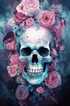 Skull With Flowers, An Intriguing Image of Nature and Mortality