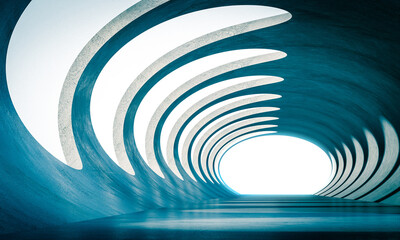 oval tunnel with side openings. 3