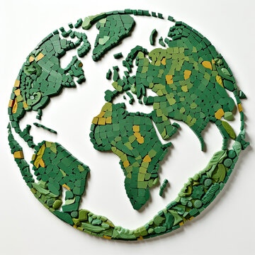 Picture of Earth Made From Green Tiles