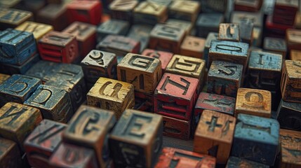 Alphabet Toy Blocks - obrazy, fototapety, plakaty