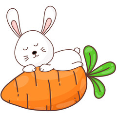 Easter eggs and cute bunny