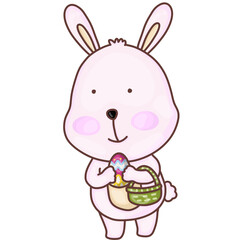 Easter eggs and cute bunny