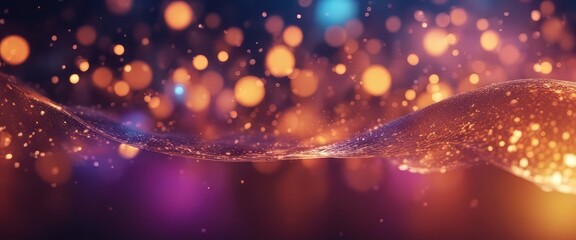 Fototapeta premium Wave of bright particles. Sound and music visualization.