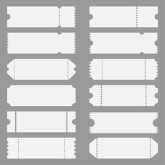 Ticket template set. Cinema or theater ticket, coupon. Vector illustration